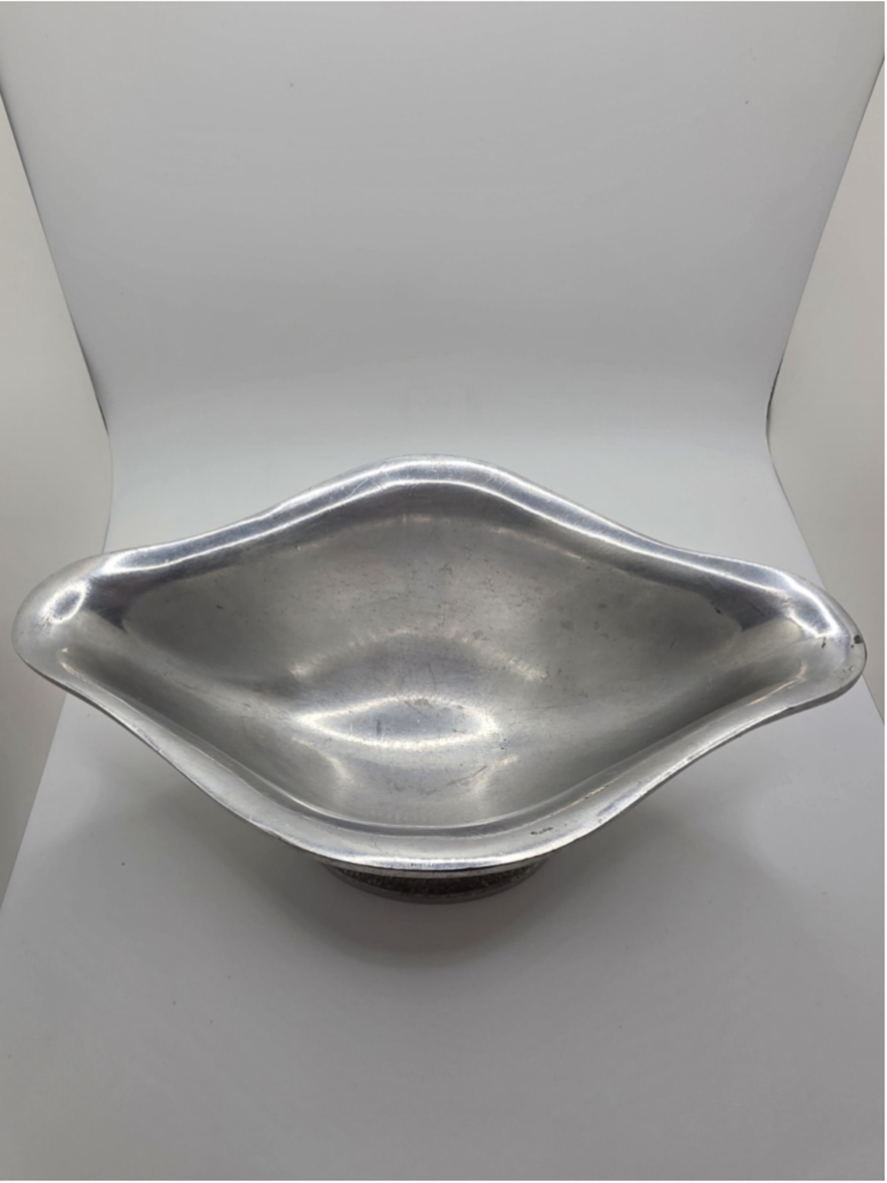 VTG Hammered Cast Aluminum Gravy Boat Pedestal Sauce Server Mid Century Modern - Picture 5 of 7